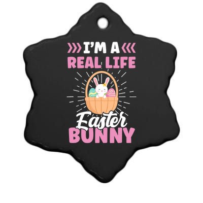 I'm A Real Life Easter Bunny Egg Happy Sayings Ceramic Star Ornament