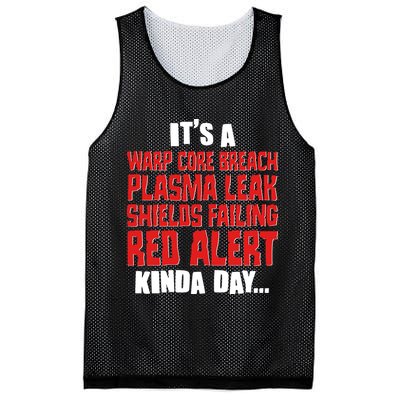 It's A Red Alert Kinda Day Scifi Fan Mesh Reversible Basketball Jersey Tank