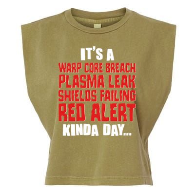 It's A Red Alert Kinda Day Scifi Fan Garment-Dyed Women's Muscle Tee