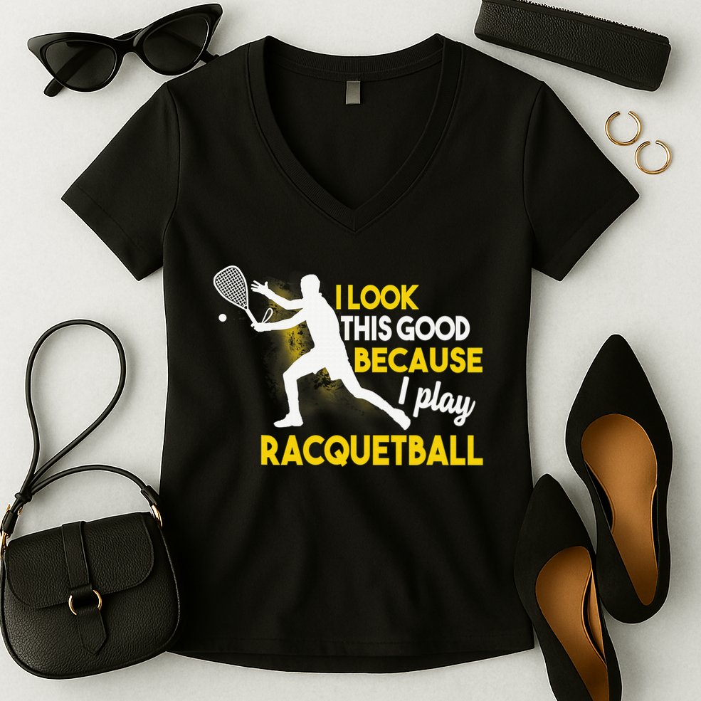 It's A Racquetball Thing funny racquet sports Women's V-Neck T-Shirt