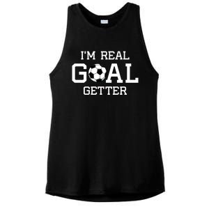 I'm A Real GOAL Getter Soccer Ladies PosiCharge Tri-Blend Wicking Tank