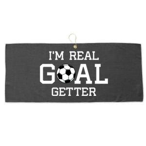 I'm A Real GOAL Getter Soccer Large Microfiber Waffle Golf Towel