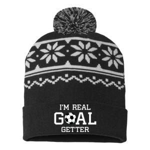 I'm A Real GOAL Getter Soccer USA-Made Snowflake Beanie