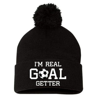 I'm A Real GOAL Getter Soccer Pom Pom 12in Knit Beanie