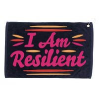 I Am Resilient Quote Positive Affirmation Grommeted Golf Towel