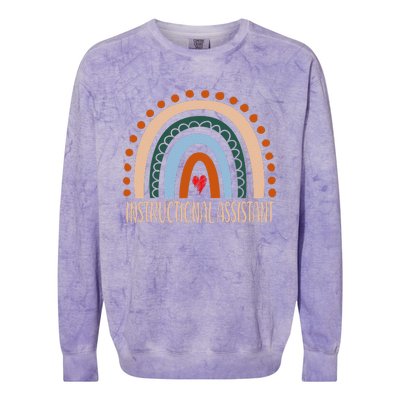 Instructional Assistant Rainbow Appreciation Back To School Colorblast Crewneck Sweatshirt