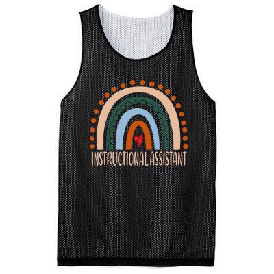 Instructional Assistant Rainbow Appreciation Back To School Mesh Reversible Basketball Jersey Tank