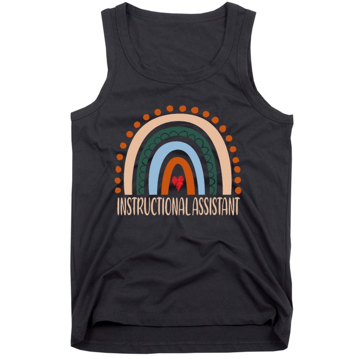 Instructional Assistant Rainbow Appreciation Back To School Tank Top