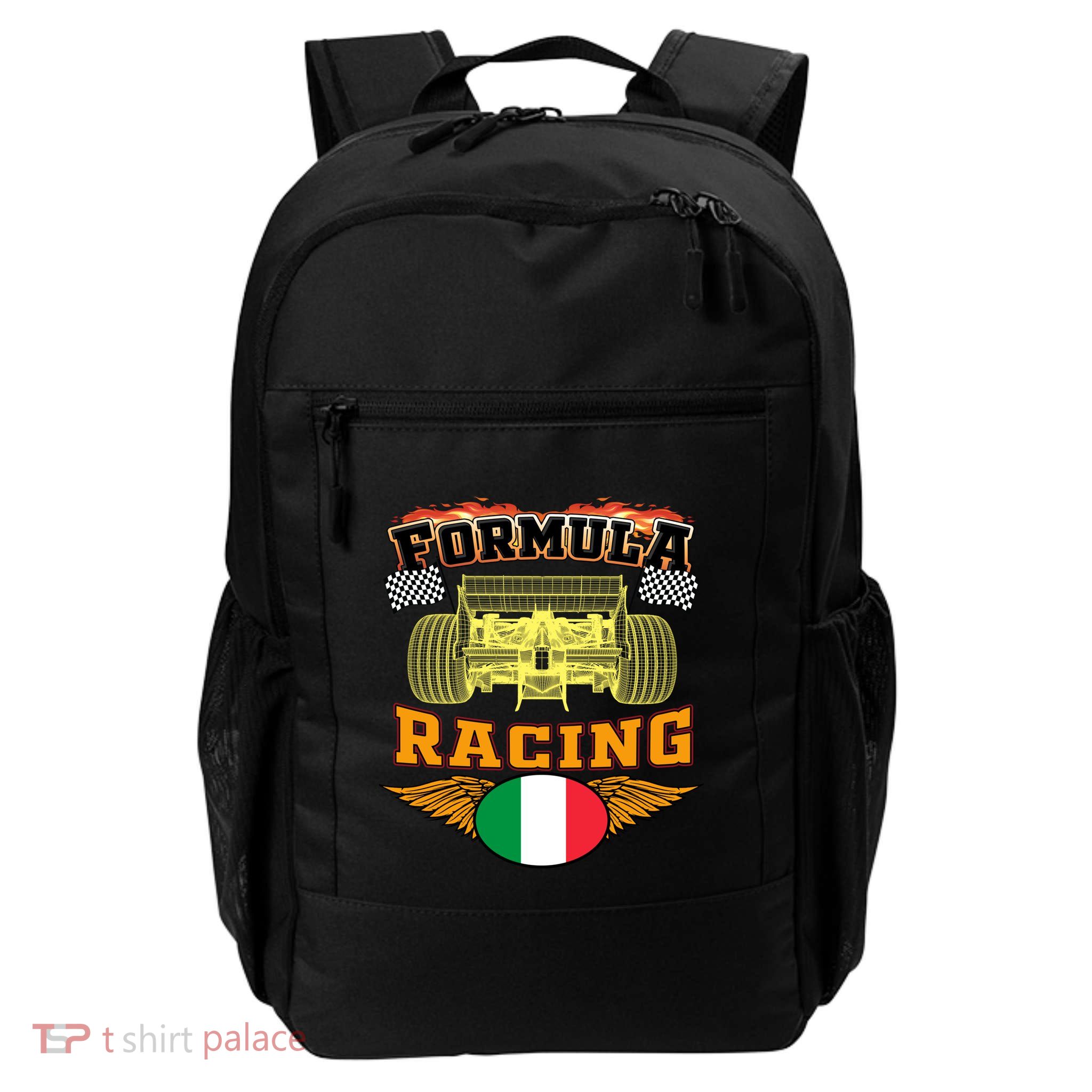 Italian Auto Race Italy Flag Formula Racing Car Blueprint Cute Gift Backpack
