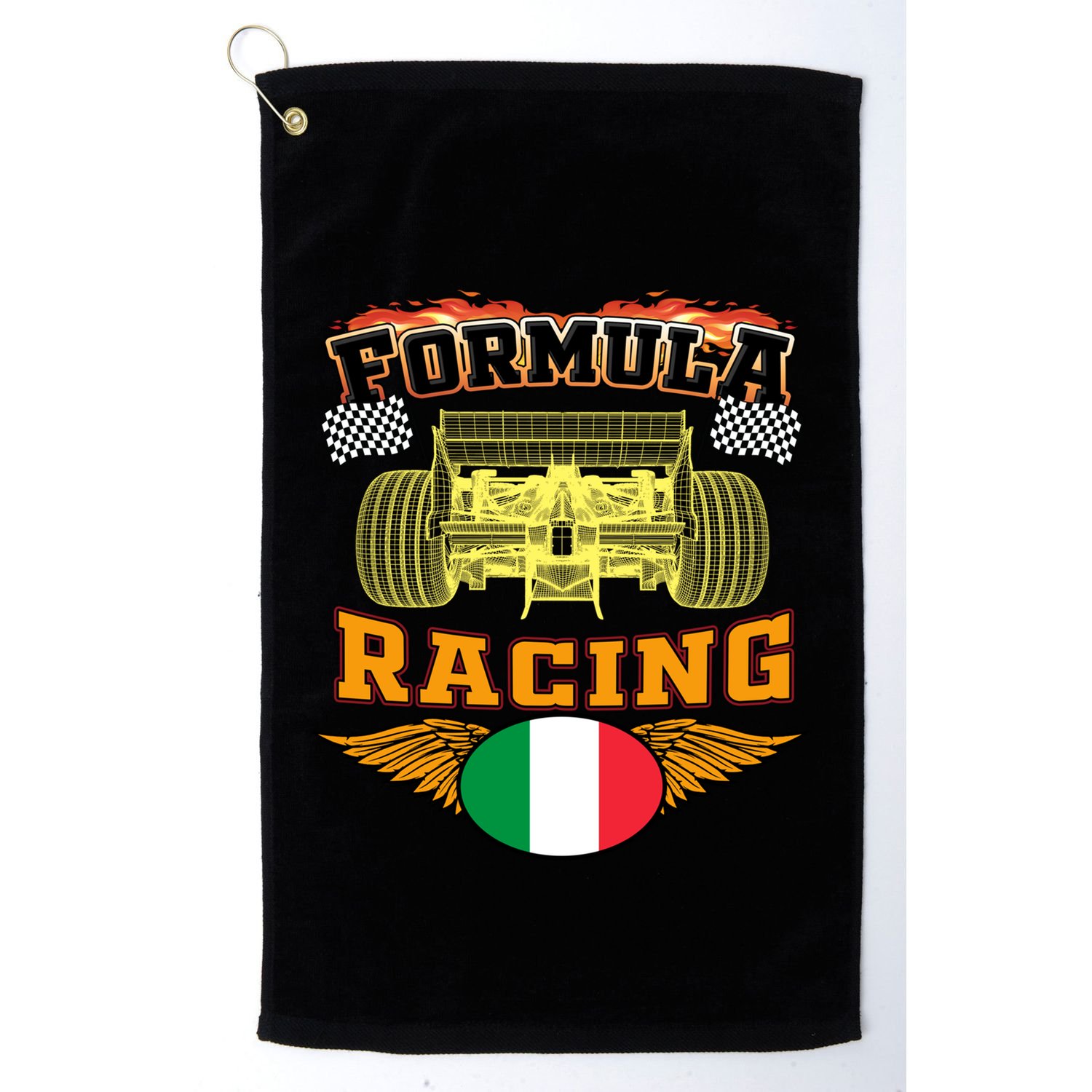 Italian Auto Race Italy Flag Formula Racing Car Blueprint Cute Gift Golf Towel