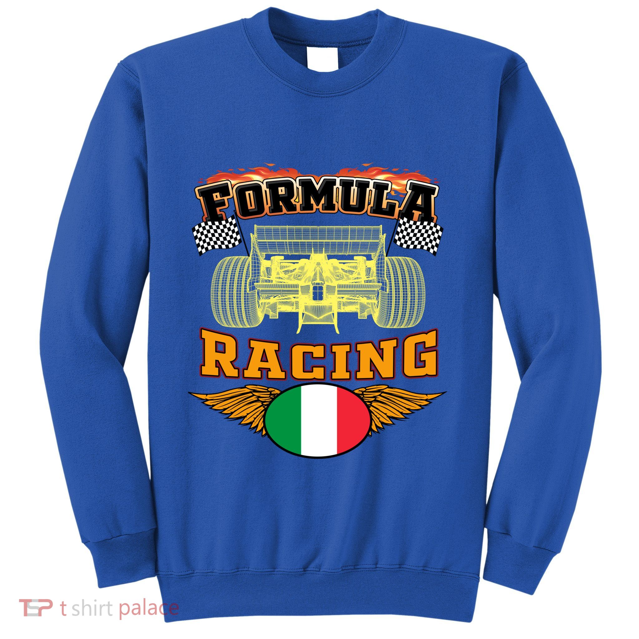 Italian Auto Race Italy Flag Formula Racing Car Blueprint Cute Gift Sweatshirt