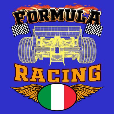 Italian Auto Race Italy Flag Formula Racing Car Blueprint Cute Gift T-Shirt