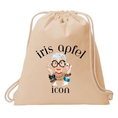 Iris Apfel Remembrance Of Iris Apfel Drawstring Bag