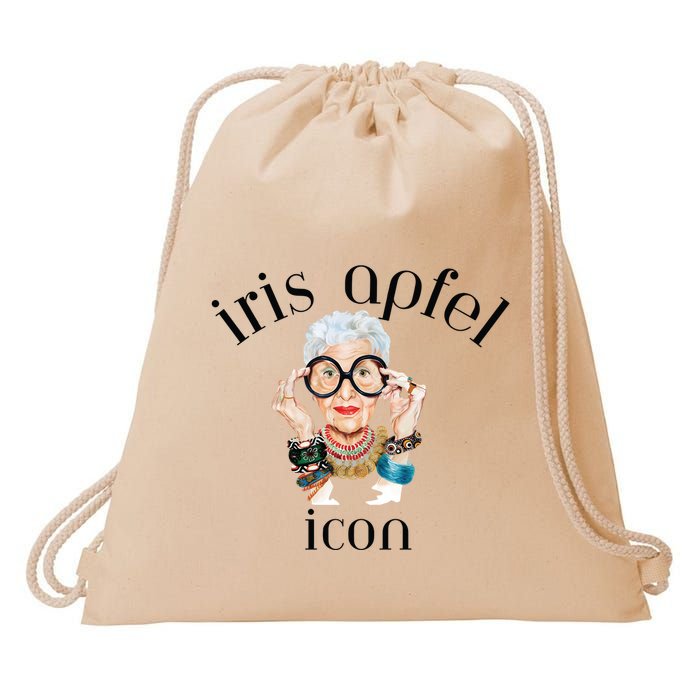 Iris Apfel Remembrance Of Iris Apfel Drawstring Bag