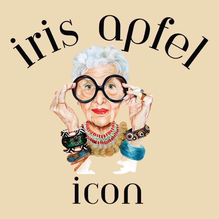 Iris Apfel Remembrance Of Iris Apfel Drawstring Bag