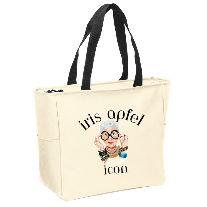 Iris Apfel Remembrance Of Iris Apfel Zip Tote Bag