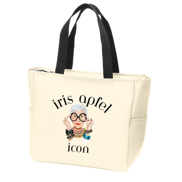 Iris Apfel Remembrance Of Iris Apfel Zip Tote Bag