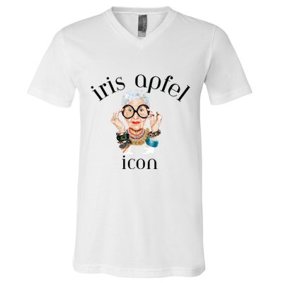 Iris Apfel Remembrance Of Iris Apfel V-Neck T-Shirt