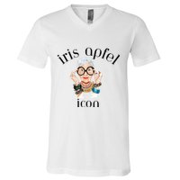 Iris Apfel Remembrance Of Iris Apfel V-Neck T-Shirt
