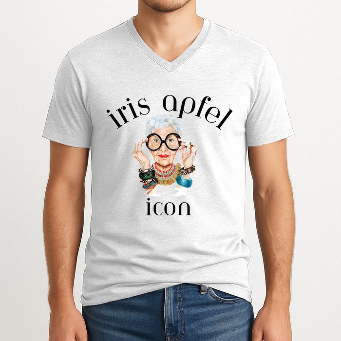 Iris Apfel Remembrance Of Iris Apfel V-Neck T-Shirt