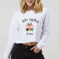 Iris Apfel Remembrance Of Iris Apfel Cropped Pullover Crew