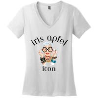 Iris Apfel Remembrance Of Iris Apfel Women's V-Neck T-Shirt