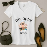 Iris Apfel Remembrance Of Iris Apfel Women's V-Neck T-Shirt