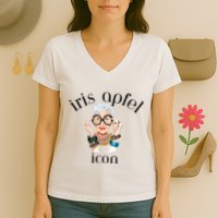 Iris Apfel Remembrance Of Iris Apfel Women's V-Neck T-Shirt