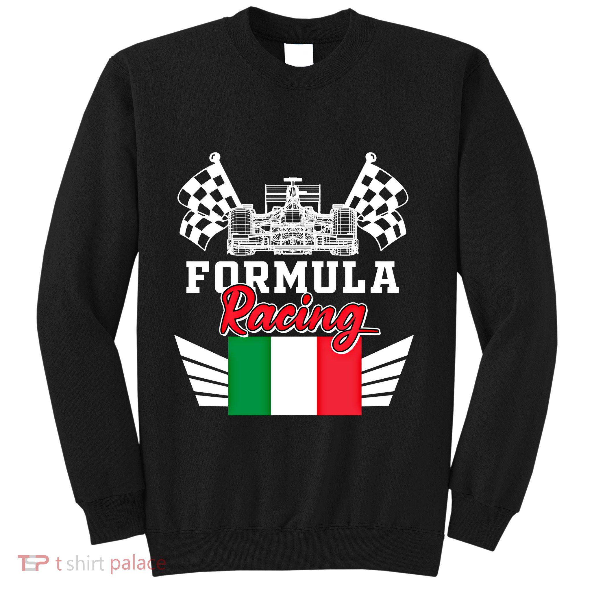 Italian Auto Race Italy Flag Formula Racing Car Blueprint Meaningful Gift Sweatshirt