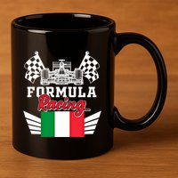Italian Auto Race Italy Flag Formula Racing Car Blueprint Meaningful Gift 11oz C Handle Ceramic Mug