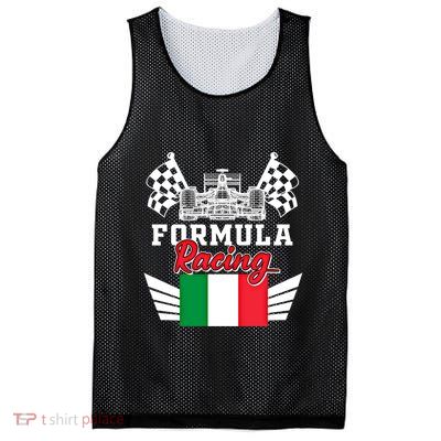 Italian Auto Race Italy Flag Formula Racing Car Blueprint Meaningful Gift Mesh Reversible Basketball Jersey Tank