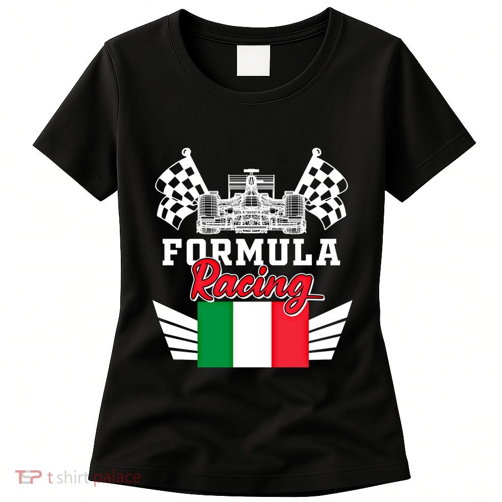 Italian Auto Race Italy Flag Formula Racing Car Blueprint Meaningful Gift Womens T-Shirt