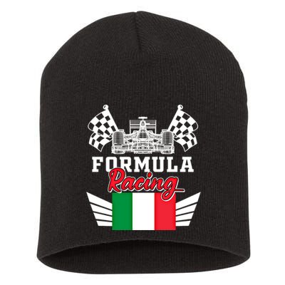 Italian Auto Race Italy Flag Formula Racing Car Blueprint Meaningful Gift Short Acrylic Beanie
