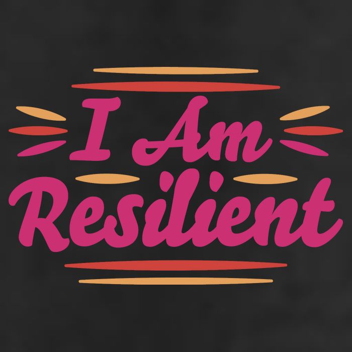 I Am Resilient Quote 7 Panel Mesh Trucker Snapback Hat