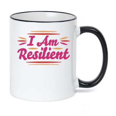 I Am Resilient Quote 11oz Black Color Changing Mug