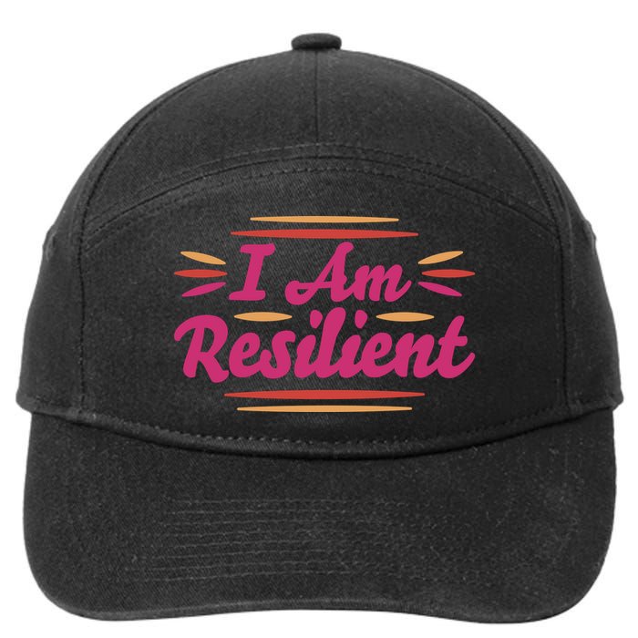 I Am Resilient Quote 7-Panel Snapback Hat