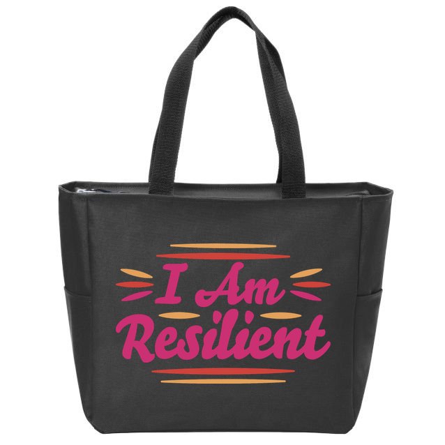 I Am Resilient Quote Zip Tote Bag