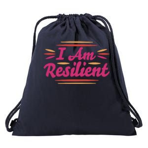 I Am Resilient Quote Drawstring Bag