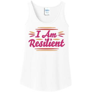 I Am Resilient Quote Ladies Essential Tank