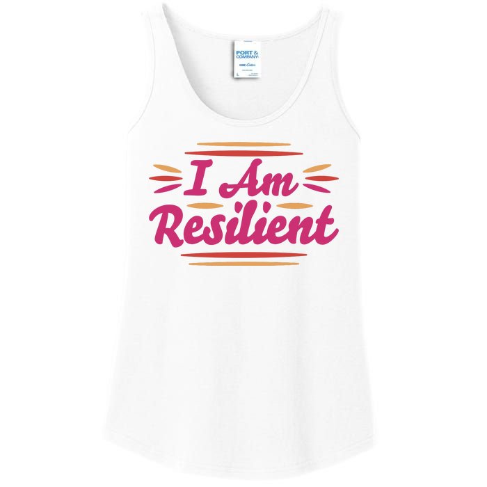 I Am Resilient Quote Ladies Essential Tank