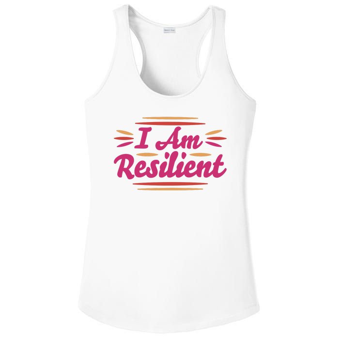 I Am Resilient Quote Ladies PosiCharge Competitor Racerback Tank