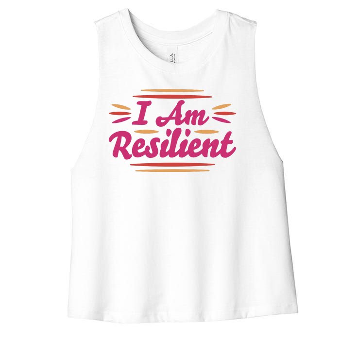 I Am Resilient Quote Women's Racerback Cropped Tank