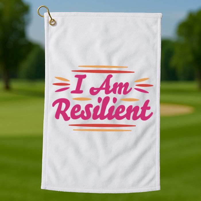 I Am Resilient Quote Golf Towel