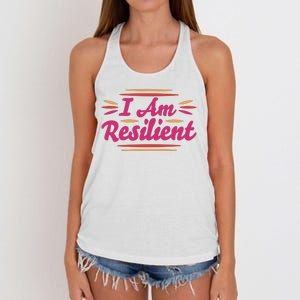 I Am Resilient Quote Women's Knotted Racerback Tank