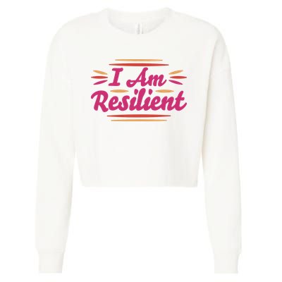 I Am Resilient Quote Cropped Pullover Crew