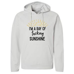 I'm A Ray Of Tucking Sunshine Sun Cute Funny Sayings Class Gift Performance Fleece Hoodie