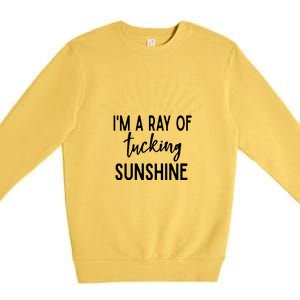 I'm A Ray Of Tucking Sunshine Sun Cute Funny Sayings Class Gift Premium Crewneck Sweatshirt