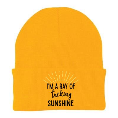 I'm A Ray Of Tucking Sunshine Sun Cute Funny Sayings Class Gift Knit Cap Winter Beanie