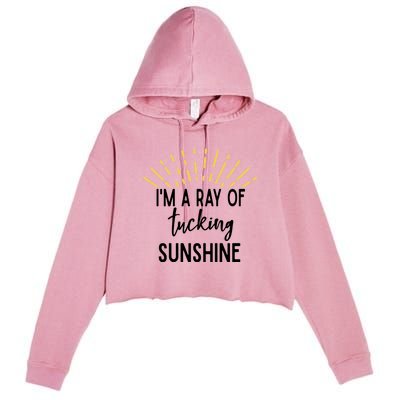 I'm A Ray Of Tucking Sunshine Sun Cute Funny Sayings Class Gift Crop Fleece Hoodie