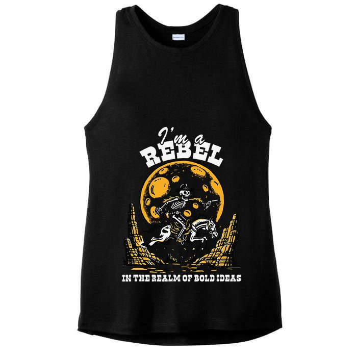 I’M A Rebel In The Realm Of Bold Ideas Funny Design Ladies PosiCharge Tri-Blend Wicking Tank